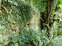 Tredegar Park Tramroad, The causeway stone embankment, August 2012